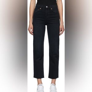 Re/Done Women’s Black High Rise Stove Pipe Jeans